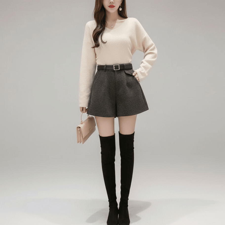 Short taille haute coupe évasée – Confort d’hiver - OMNIVIAFLOW.FR